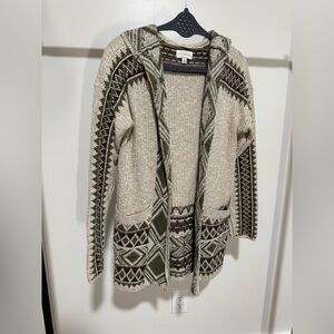 Lucky Brand Beige and Green Cardigan